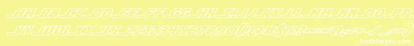 shiningheraldoutital-Schriftart – Weiße Schriften auf gelbem Hintergrund