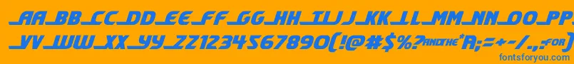 shiningheraldsemital Font – Blue Fonts on Orange Background