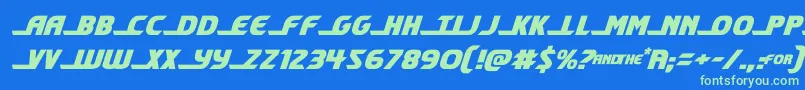 shiningheraldsemital Font – Green Fonts on Blue Background