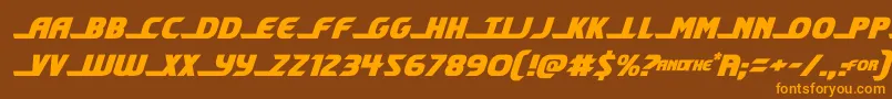 shiningheraldsemital Font – Orange Fonts on Brown Background