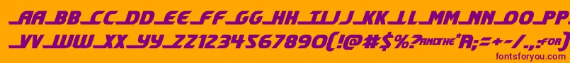 shiningheraldsemital Font – Purple Fonts on Orange Background