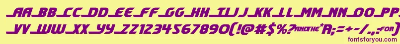 shiningheraldsemital Font – Purple Fonts on Yellow Background