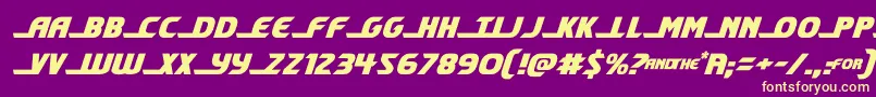 shiningheraldsemital Font – Yellow Fonts on Purple Background