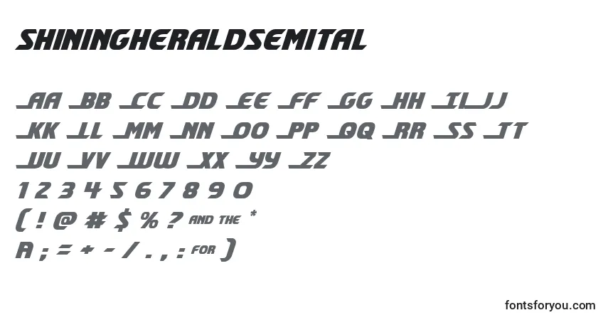 Shiningheraldsemital (140734)フォント–アルファベット、数字、特殊文字