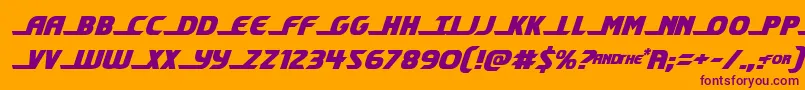 shiningheraldsemital Font – Purple Fonts on Orange Background