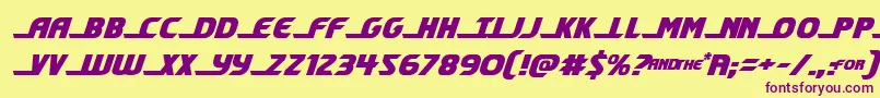 shiningheraldsemital Font – Purple Fonts on Yellow Background