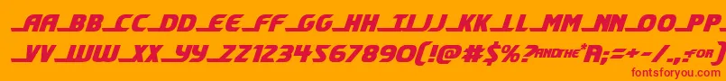 shiningheraldsemital Font – Red Fonts on Orange Background