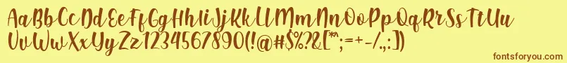 Shink Font by Rifki 7NTypes Font – Brown Fonts on Yellow Background