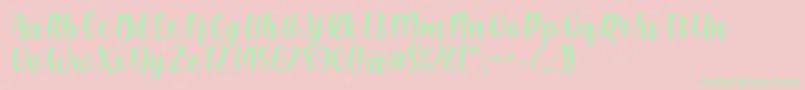 Saiba mais sobre a fonte Shink Font by Rifki 7NTypes Fonte Shink Font by Rifki 7NTypes – fontes verdes em um fundo rosa