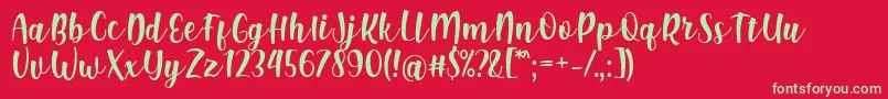 フォントShink Font by Rifki 7NTypes – 赤い背景に緑の文字