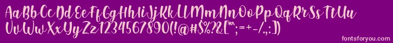 Shink Font by Rifki 7NTypes-fontti – vaaleanpunaiset fontit violetilla taustalla