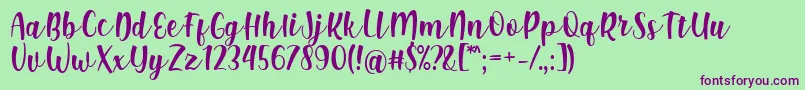 Shink Font by Rifki 7NTypes Font – Purple Fonts on Green Background