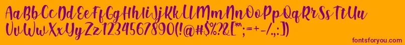 Shink Font by Rifki 7NTypes-Schriftart – Violette Schriften auf orangefarbenem Hintergrund