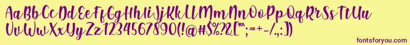 Shink Font by Rifki 7NTypes Font – Purple Fonts on Yellow Background