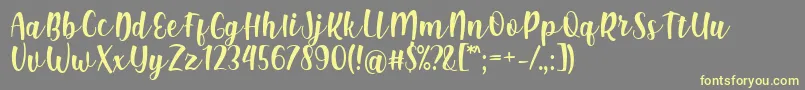 フォントShink Font by Rifki 7NTypes – 黄色のフォント、灰色の背景