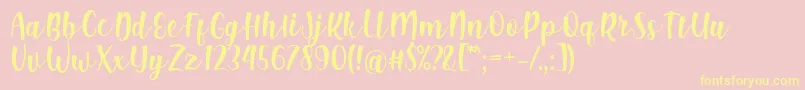 Shink Font by Rifki 7NTypes Font – Yellow Fonts on Pink Background