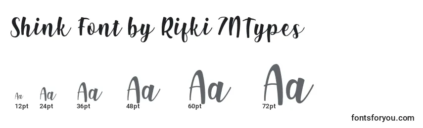 Tamaños de fuente Shink Font by Rifki 7NTypes