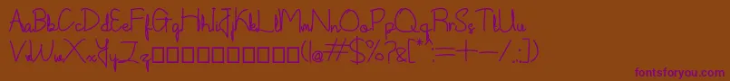 Shintelline Demo Font – Purple Fonts on Brown Background