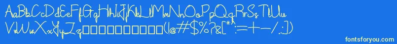 Shintelline Demo Font – Yellow Fonts on Blue Background