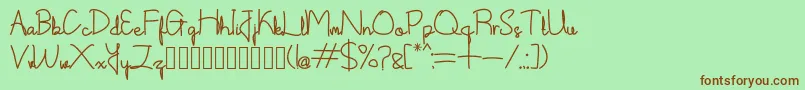 Shintelline Demo Font – Brown Fonts on Green Background