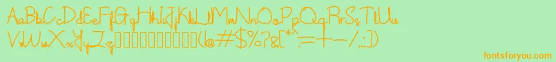 Shintelline Demo Font – Orange Fonts on Green Background
