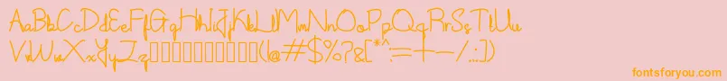 Shintelline Demo Font – Orange Fonts on Pink Background