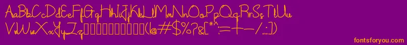 Fonte Shintelline Demo – fontes laranjas em um fundo violeta