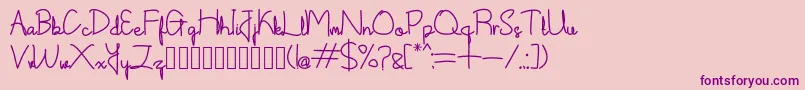 Shintelline Demo Font – Purple Fonts on Pink Background