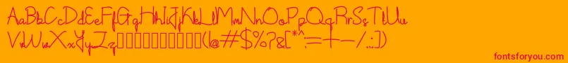 Shintelline Demo-Schriftart – Rote Schriften auf orangefarbenem Hintergrund