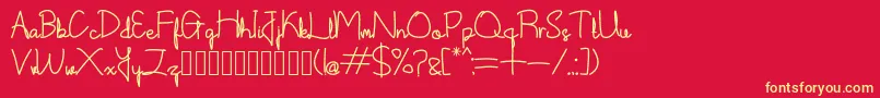 Shintelline Demo Font – Yellow Fonts on Red Background