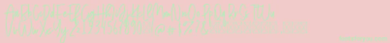 ShinthinkFree Font – Green Fonts on Pink Background