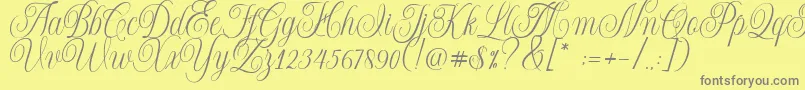 Shintosa Font – Gray Fonts on Yellow Background