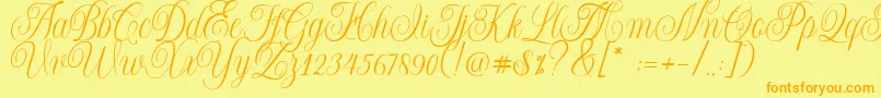 Shintosa Font – Orange Fonts on Yellow Background