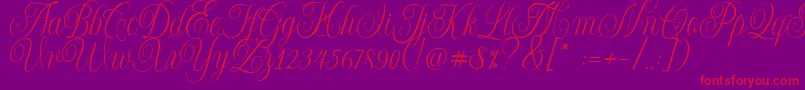 Shintosa-Schriftart – Rote Schriften auf violettem Hintergrund