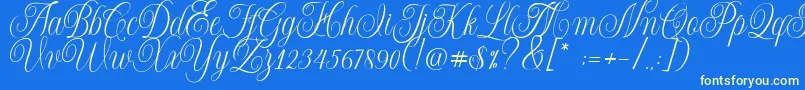 Shintosa Font – Yellow Fonts on Blue Background