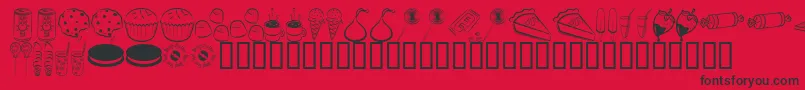 fuente SugarComa – Fuentes Negras Sobre Fondo Rojo