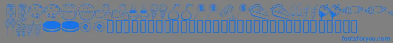 SugarComa-Schriftart – Blaue Schriften auf grauem Hintergrund