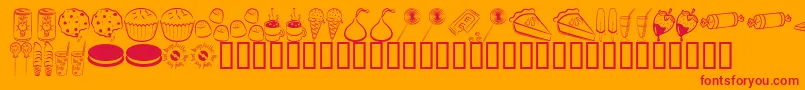SugarComa Font – Red Fonts on Orange Background