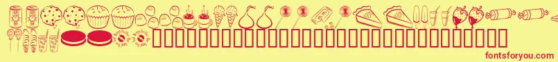 SugarComa Font – Red Fonts on Yellow Background