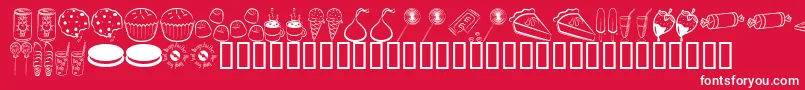 フォントSugarComa – 赤い背景に白い文字