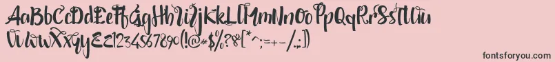 Шрифт shintya DEMO – чёрные шрифты на розовом фоне
