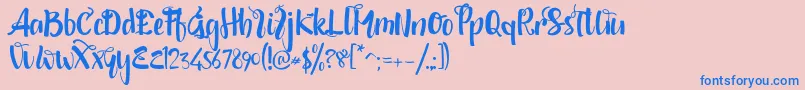 shintya DEMO Font – Blue Fonts on Pink Background