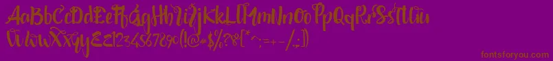 Шрифт shintya DEMO – коричневые шрифты на фиолетовом фоне