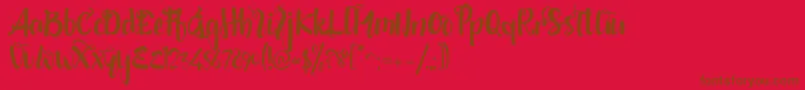 フォントshintya DEMO – 赤い背景に茶色の文字