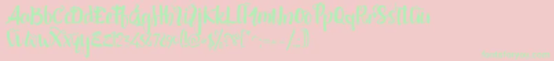shintya DEMO Font – Green Fonts on Pink Background