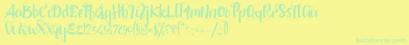 shintya DEMO Font – Green Fonts on Yellow Background