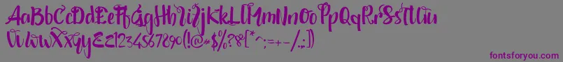Шрифт shintya DEMO – фиолетовые шрифты на сером фоне