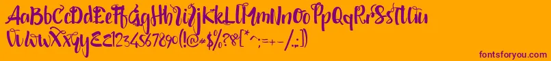 More about shintya DEMO Font shintya DEMO Font – Purple Fonts on Orange Background