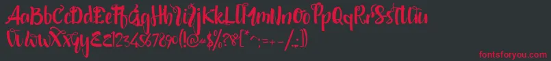 shintya DEMO Font – Red Fonts on Black Background