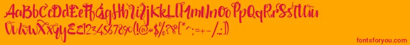 フォントshintya DEMO – オレンジの背景に赤い文字